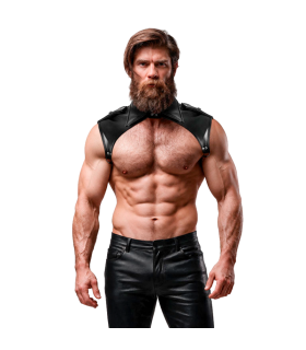 FETISH SUBMISSIVE ATTITUDE MENS BRIGADE ADJUSTABLE ECO LEATHER NECK HARNESS