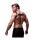 FETISH SUBMISSIVE ATTITUDE ADJUSTABLE NEOPRENE CROSS OVER CHEST BULLDOG HARNESS WITH ZIPPERS FOR MEN