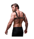 FETISH SUBMISSIVE ATTITUDE MENS ADJUSTABLE ECO LEATHER CROSS CHEST BULLDOG HARNESS