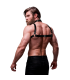 FETISH SUBMISSIVE ATTITUDE ADJUSTABLE ECO LEATHER CHEST HARNESS WITH NECKLACE FOR MEN