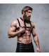 FETISH SUBMISSIVE ATTITUDE ADJUSTABLE ECO LEATHER CHEST HARNESS WITH NECKLACE FOR MEN