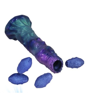 POWER MONSTERS DUSKWALKER SENTINEL TRICOLOR INFLATABLE FANTASY SILICONE DILDO 23 CM O 5 CM