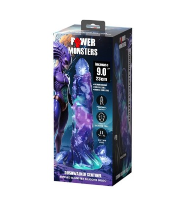 POWER MONSTERS DUSKWALKER SENTINEL TRICOLOR INFLATABLE FANTASY SILICONE DILDO 23 CM O 5 CM