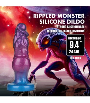 POWER MONSTERS RIFT TITAN BICOLOR INFLATABLE FANTASY SILICONE DILDO 24 CM O 5 CM