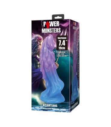 POWER MONSTERS ATLANTEANS REALISTIC DILDO WITH SUCTION CUP 19 CM O 5 CM BLUE PURPLE