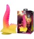 POWER MONSTERS RIPPLIED MONSTER FANTASY DILDO WITH SUCTION CUP 225 CM O 55 CM PINK YELLOW
