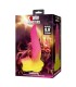 POWER MONSTERS RIPPLIED MONSTER FANTASY DILDO WITH SUCTION CUP 225 CM O 55 CM PINK YELLOW