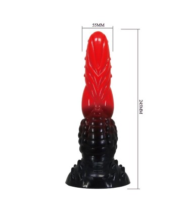 POWER MONSTERS FIRE DRAGON FANTASY DILDO WITH SUCTION CUP 245 CM O 58 CM RED BLACK