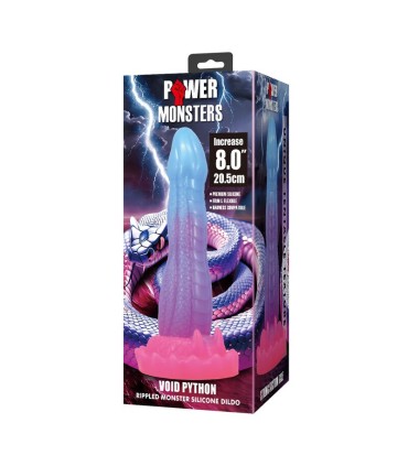 POWER MONSTERS VOID PYTHON FANTASY DILDO WITH SUCTION CUP 205 CM O 52 CM BLUE PURPLE PINK