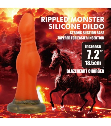 POWER MONSTERS BLAZEHEART CHARGER FANTASY SILICONE DILDO 185 CM O 45 CM