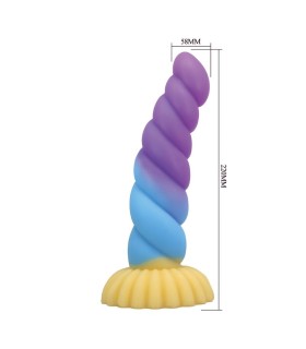 POWER MONSTERS UNICORN TRICOLOR FANTASY SILICONE DILDO 22 CM O 5 CM