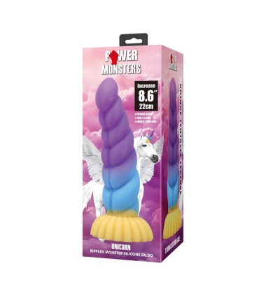 POWER MONSTERS UNICORN TRICOLOR FANTASY SILICONE DILDO 22 CM O 5 CM