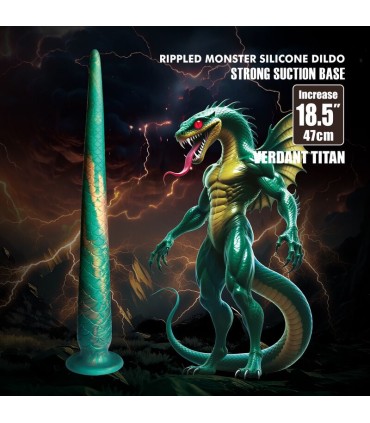 POWER MONSTERS WILDWYRM TAIL BICOLOR FANTASY SILICONE DILDO 47 CM O 4 CM