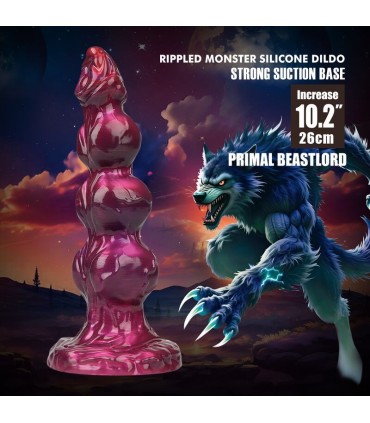 POWER MONSTERS PRIMAL BEASTLORD PINK TRANSLUCENT FANTASY SILICONE DILDO 26 CM O 5 CM