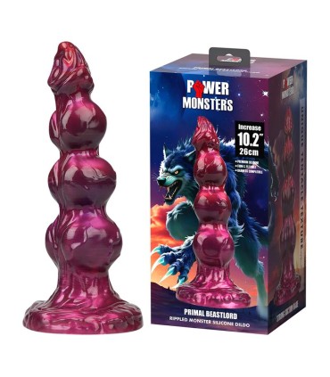 POWER MONSTERS PRIMAL BEASTLORD PINK TRANSLUCENT FANTASY SILICONE DILDO 26 CM O 5 CM