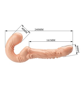 BAILE EMMA TEXTURED DOUBLE PENETRATION STRAP ON FLESH