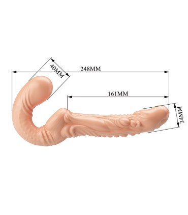 BAILE EMMA TEXTURED DOUBLE PENETRATION STRAP ON FLESH