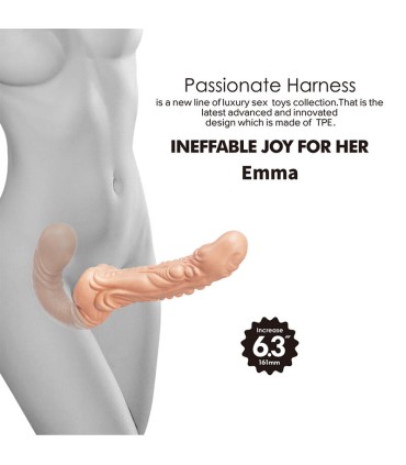 BAILE EMMA TEXTURED DOUBLE PENETRATION STRAP ON FLESH
