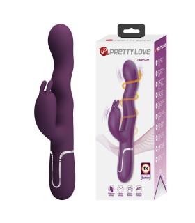 PRETTY LOVE LOURSEN RABBIT VIBRATOR WITH THRUSTING MOTION AND 7 VIBRATIONS USB RECHARGEABLE PURPLE