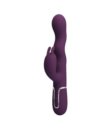 PRETTY LOVE LOURSEN RABBIT VIBRATOR WITH THRUSTING MOTION AND 7 VIBRATIONS USB RECHARGEABLE PURPLE