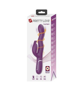 PRETTY LOVE LOURSEN RABBIT VIBRATOR WITH THRUSTING MOTION AND 7 VIBRATIONS USB RECHARGEABLE PURPLE