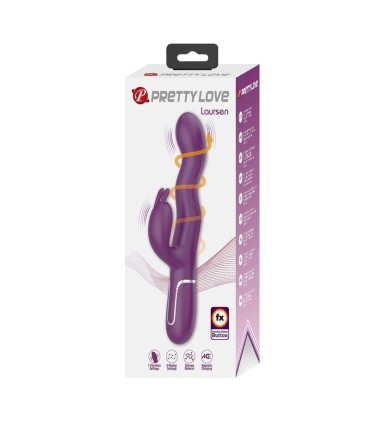 PRETTY LOVE LOURSEN RABBIT VIBRATOR WITH THRUSTING MOTION AND 7 VIBRATIONS USB RECHARGEABLE PURPLE