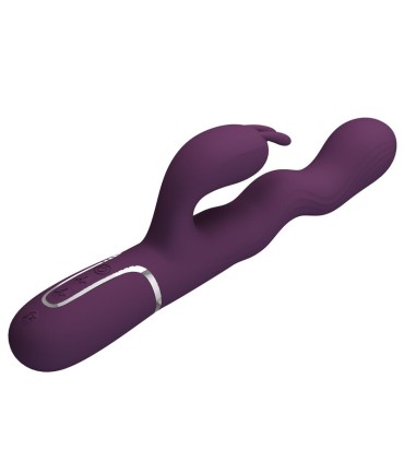 PRETTY LOVE LOURSEN RABBIT VIBRATOR WITH THRUSTING MOTION AND 7 VIBRATIONS USB RECHARGEABLE PURPLE