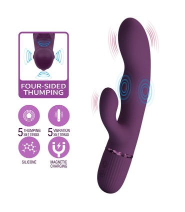 PRETTY LOVE ZACH RECHARGEABLE THRUSTING RABBIT VIBRATOR 55 FUNCTIONS