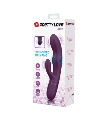 PRETTY LOVE ZACH RECHARGEABLE THRUSTING RABBIT VIBRATOR 55 FUNCTIONS