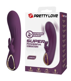 PRETTY LOVE LANDYN RECHARGEABLE RABBIT VIBRATOR 10 FUNCTIONS PURPLE