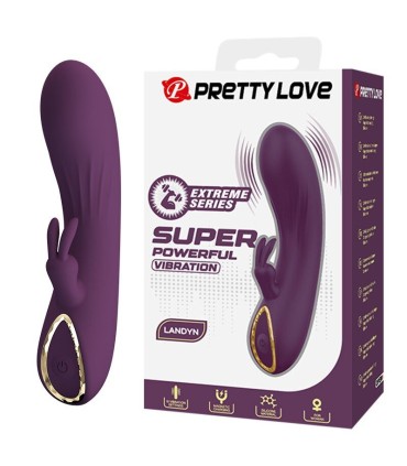 PRETTY LOVE LANDYN RECHARGEABLE RABBIT VIBRATOR 10 FUNCTIONS PURPLE