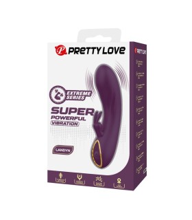 PRETTY LOVE LANDYN RECHARGEABLE RABBIT VIBRATOR 10 FUNCTIONS PURPLE
