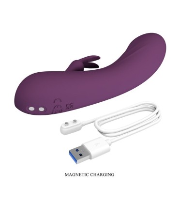 PRETTY LOVE LANDYN RECHARGEABLE RABBIT VIBRATOR 10 FUNCTIONS PURPLE