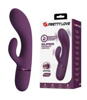 PRETTY LOVE MARGIE RECHARGEABLE RABBIT VIBRATOR 10 FUNCTIONS PURPLE