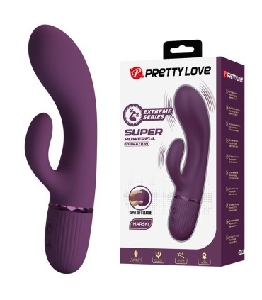 PRETTY LOVE MARGIE RECHARGEABLE RABBIT VIBRATOR 10 FUNCTIONS PURPLE