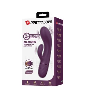 PRETTY LOVE MARGIE RECHARGEABLE RABBIT VIBRATOR 10 FUNCTIONS PURPLE
