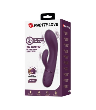 PRETTY LOVE MARGIE RECHARGEABLE RABBIT VIBRATOR 10 FUNCTIONS PURPLE