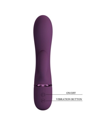 PRETTY LOVE MARGIE RECHARGEABLE RABBIT VIBRATOR 10 FUNCTIONS PURPLE