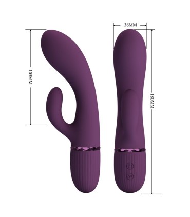 PRETTY LOVE MARGIE RECHARGEABLE RABBIT VIBRATOR 10 FUNCTIONS PURPLE
