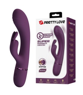 PRETTY LOVE ROCCO RECHARGEABLE RABBIT VIBRATOR 10 FUNCTIONS PURPLE