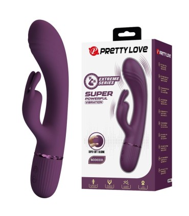 PRETTY LOVE ROCCO RECHARGEABLE RABBIT VIBRATOR 10 FUNCTIONS PURPLE