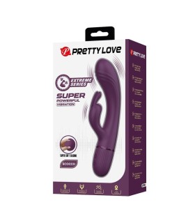 PRETTY LOVE ROCCO RECHARGEABLE RABBIT VIBRATOR 10 FUNCTIONS PURPLE