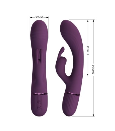 PRETTY LOVE ROCCO RECHARGEABLE RABBIT VIBRATOR 10 FUNCTIONS PURPLE