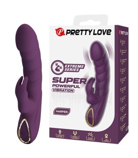 PRETTY LOVE HARPER RECHARGEABLE RABBIT VIBRATOR 10 FUNCTIONS PURPLE