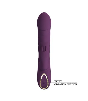 PRETTY LOVE HARPER RECHARGEABLE RABBIT VIBRATOR 10 FUNCTIONS PURPLE