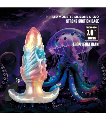POWER MONSTERS EBON LEVIATHAN TRICOLOR INFLATABLE FANTASY ANAL PLUG 18 CM
