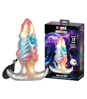 POWER MONSTERS EBON LEVIATHAN TRICOLOR INFLATABLE FANTASY ANAL PLUG 18 CM
