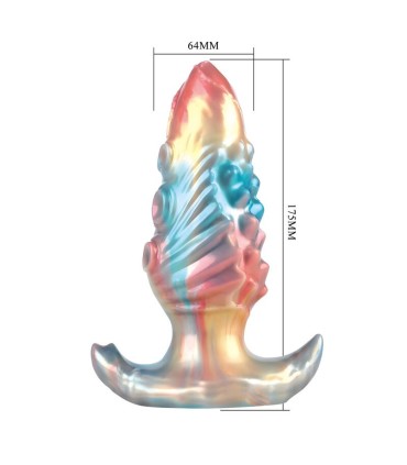 POWER MONSTERS EBON LEVIATHAN TRICOLOR INFLATABLE FANTASY ANAL PLUG 18 CM