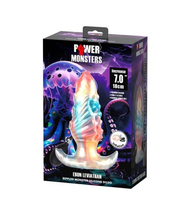 POWER MONSTERS EBON LEVIATHAN TRICOLOR INFLATABLE FANTASY ANAL PLUG 18 CM