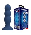 MR PLAY - ANAL PLUG WITH METAL BALLS AND SUCTION CUP BLUE